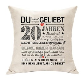 Hasodeo 20th Birthday Gifts Girls Boys Women Men Birthday Decor Pillow Case Gifts for 20 Years Kids Inspirational Memory Gifts for 20th Birthday (20th)