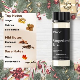 Christmas Fragrance Oil Set, Scentia Winter Fragrance Oils for Diffuser & Candle Making | Pine Frost, Gingerbread Bliss, Citrus Harmony Winter Scented Oils : 3x20ml Pack for Thanksgiving Gift, Holiday
