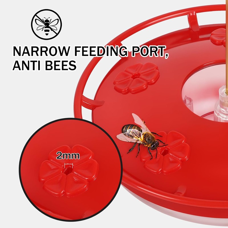 eWonLife 2 Pack 16 oz Saucer Hummingbird Feeders for Outdoors,
