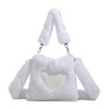 TQUXNGA Heart Pattern Shoulder Bag Winter Handbag Plush Bag for