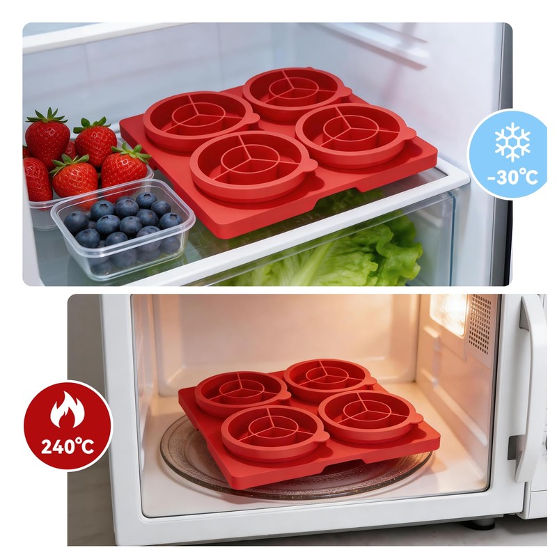 Hamburger Patty Press Maker, Silicone Burger Press Mold with Lid,4