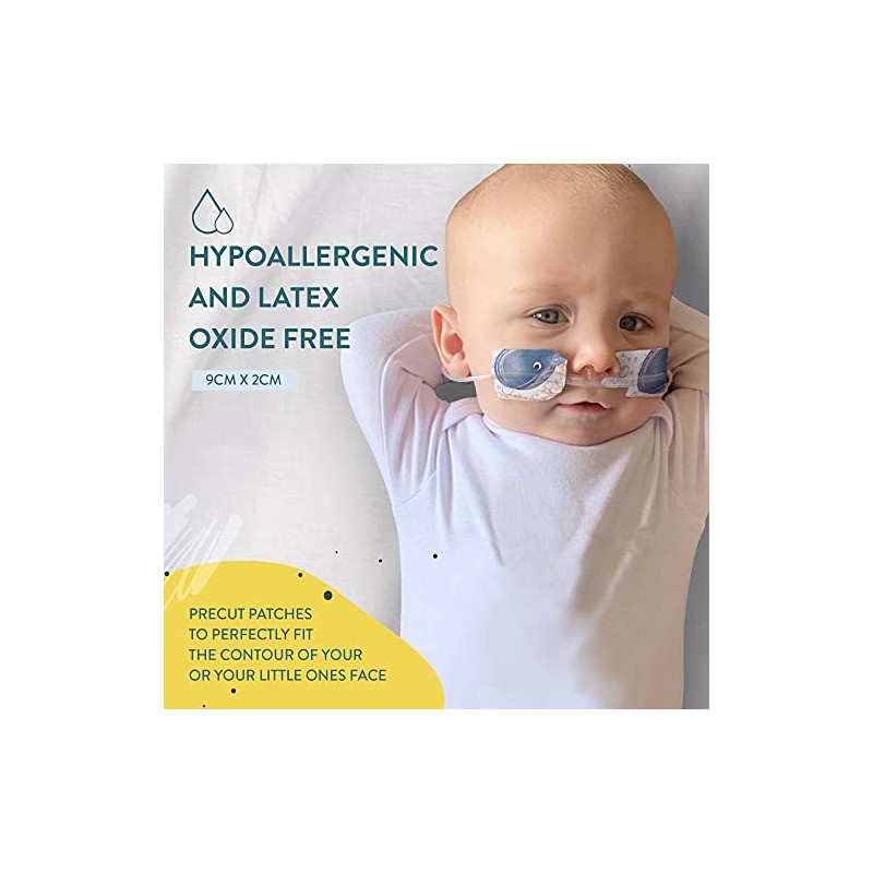 Nasogastric or Oxygen Tube precut Adhesive Tape Ocean Mix x