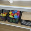 Begale Large Plastic Storage Bins Basket Organizer, Black, Set of
