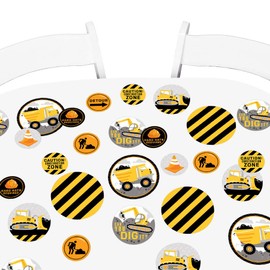 Big Dot of Happiness Dig It - Construction Party Zone - Baby Shower or Birthday Party Giant Circle Confetti - Party Decorations - Large Confetti 27 Count