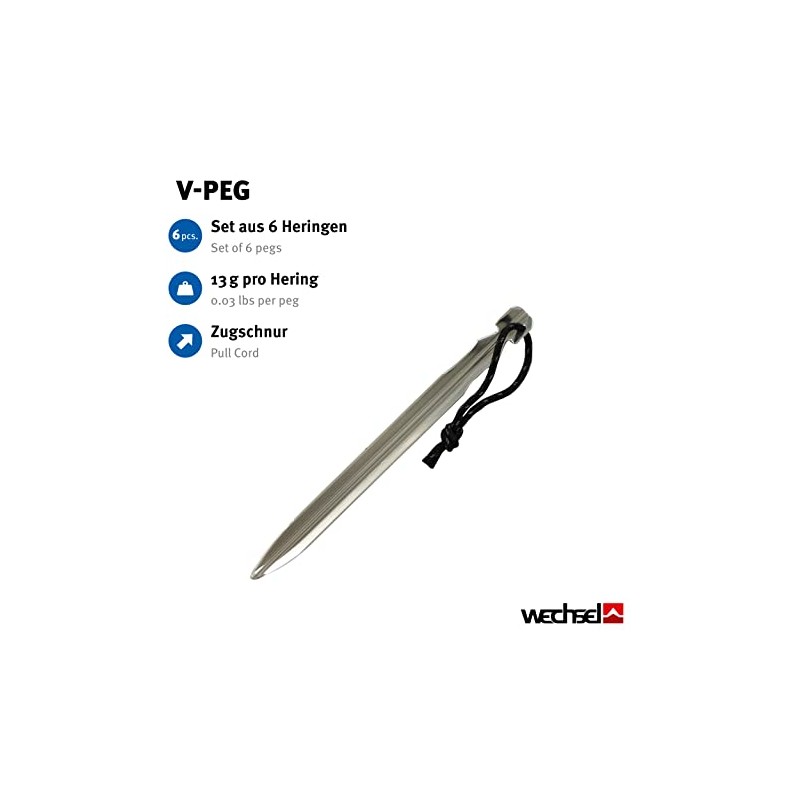 Wechsel Tent Pegs V-Peg Ribbon Pegs Soft Medium Hard Ground