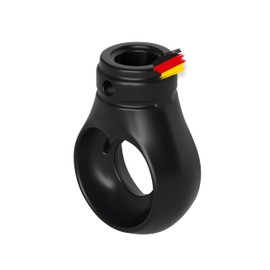 BAUHELD® Awning Eyelet Plastic [Made in Germany] – Bracket for Awning Crank with Ball Hook [Round] – Crank Eye in Black – RAL9005 – Bore 12 mm – Cross Bore 4.1 mm – Height 52.5 mm