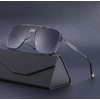 Men's Retro Luxury Double Bridge Steampunk Square Sunglasses, Custom Metal
