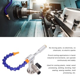 Cold Air Dry Cooling Gun, 6 Pcs Set 7 Bar 520Btu Mini Vortex Tube Cold Air Gun, Aluminum Alloy Flexible High Temperature Cooling Sprayer Machine for CNC Lathe Milling Drill Machine