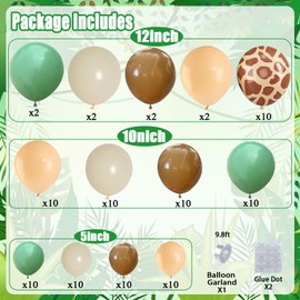 Jwssor Jungle Birthday Balloons,Wild One Party Decorations,Safari 1st Birthday Balloons