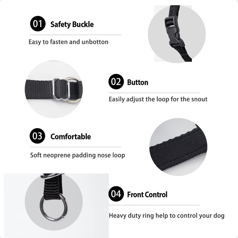ILEPARK Dog Head Collar with Safety Strap, Head Harness for