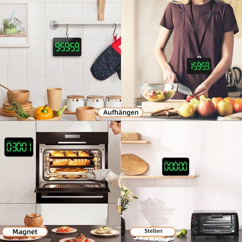 XREXS Digital Kitchen Timer, Digital Cooking Timer, Count Up/Down Timer