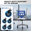 Office Chair Wheels for Replacement, Set of 5, 3" Rubber
