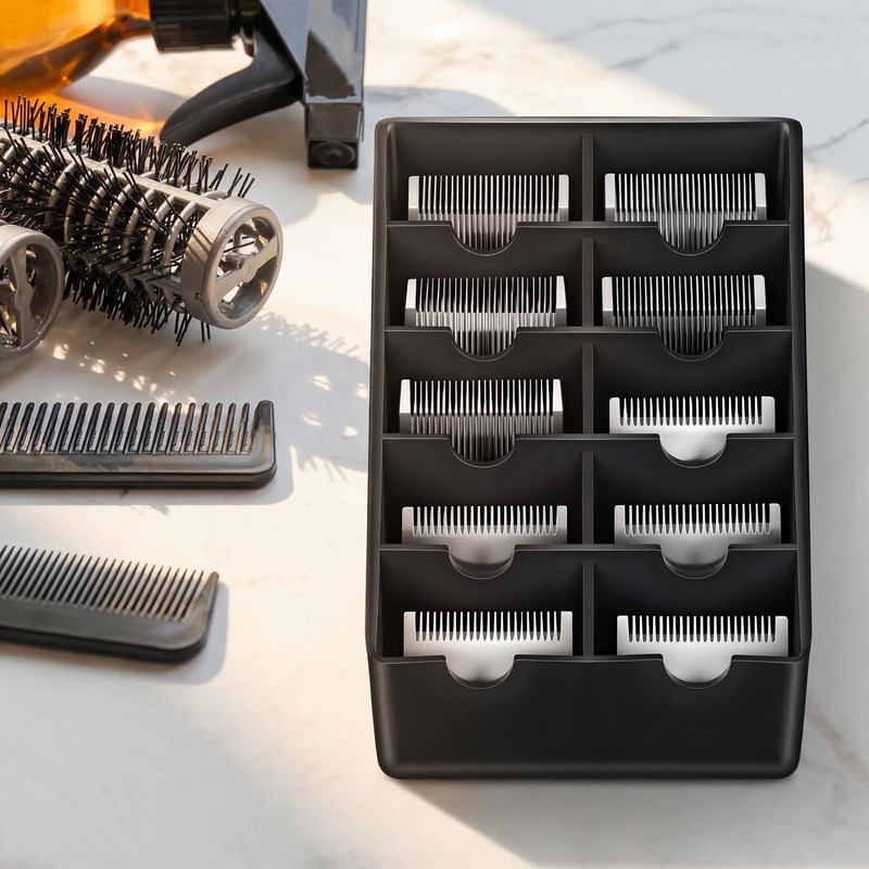 1 Pack Black Clipper Blade Holder 10 Slot Clipper Razor