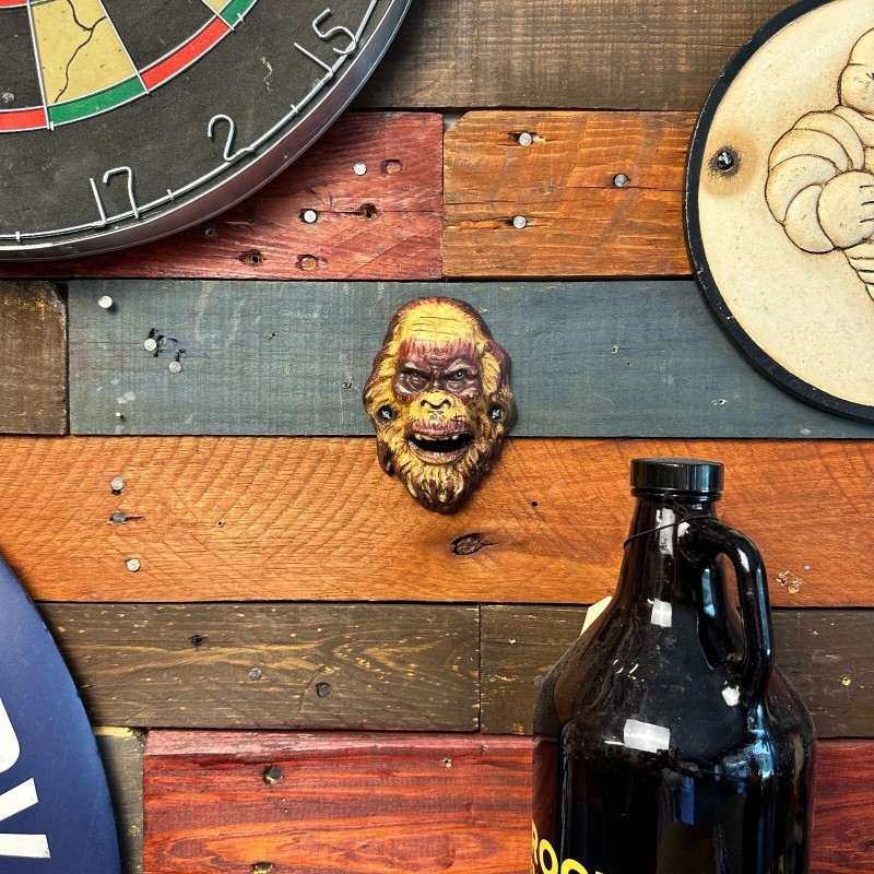 Bigfoot Sasquatch Cast Iron Wall Mounted Bottle Opener Vintage Antique
