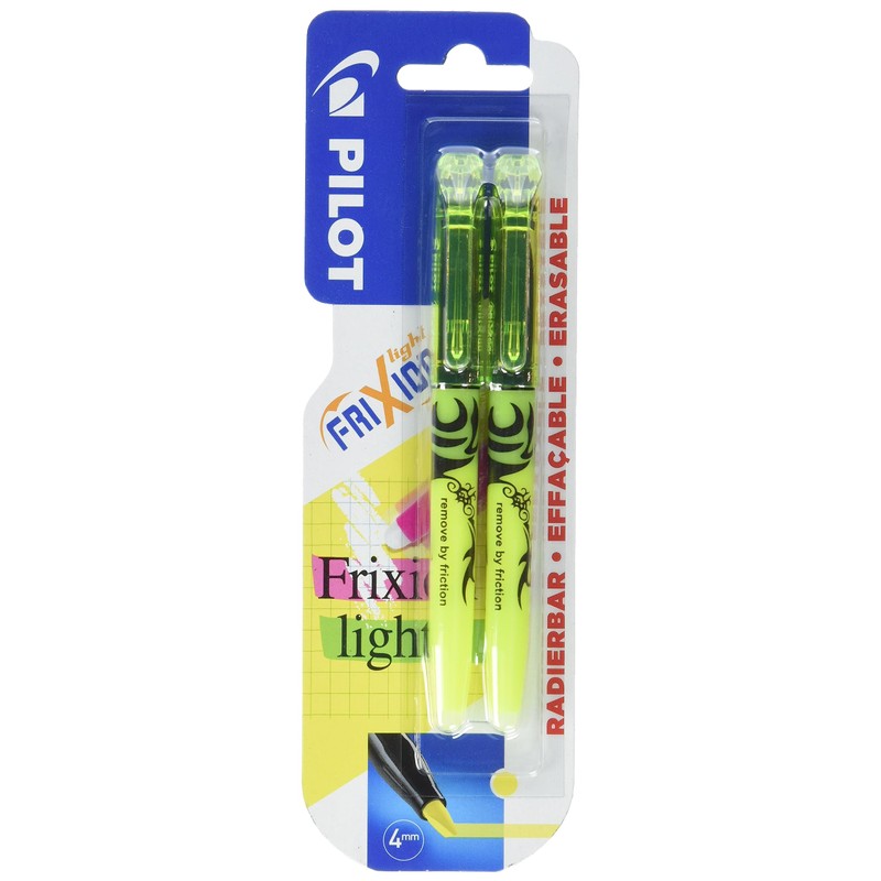 Pilot Frixion Light Erasable Highlighter - Yellow, Pack of 2
