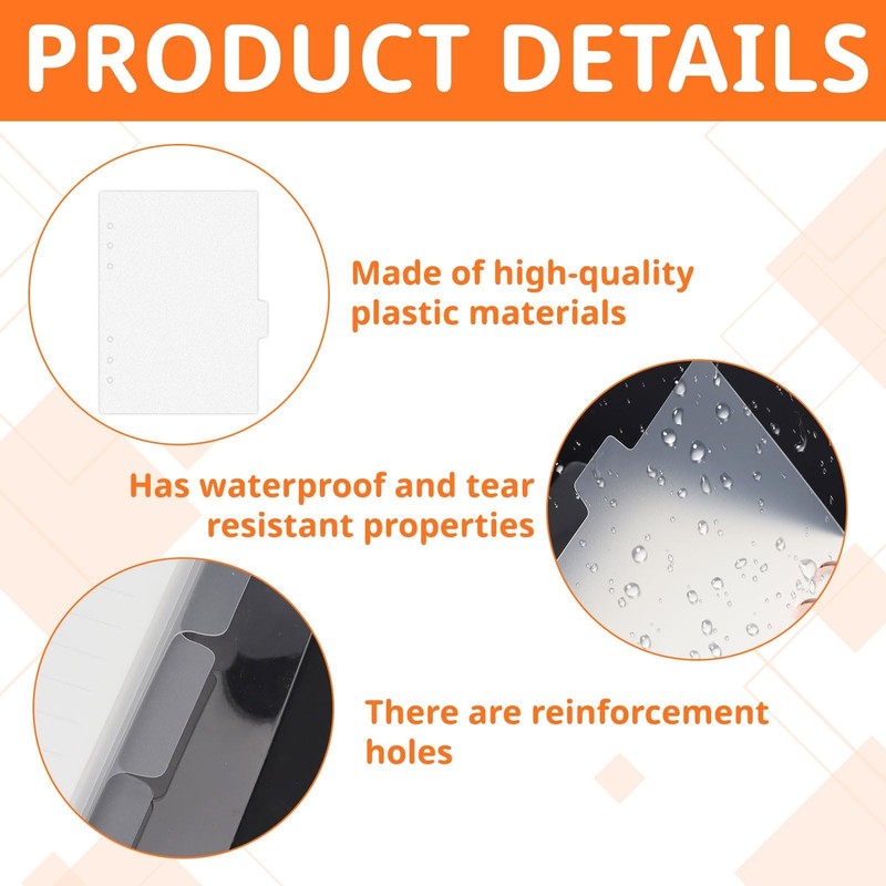 A5 Dividers,6 PCS Binder Dividers with 6 Holes,Clear Folder Divider,A5