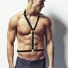 Men's Leather Body Chain - Sexy Neck Band with Waist