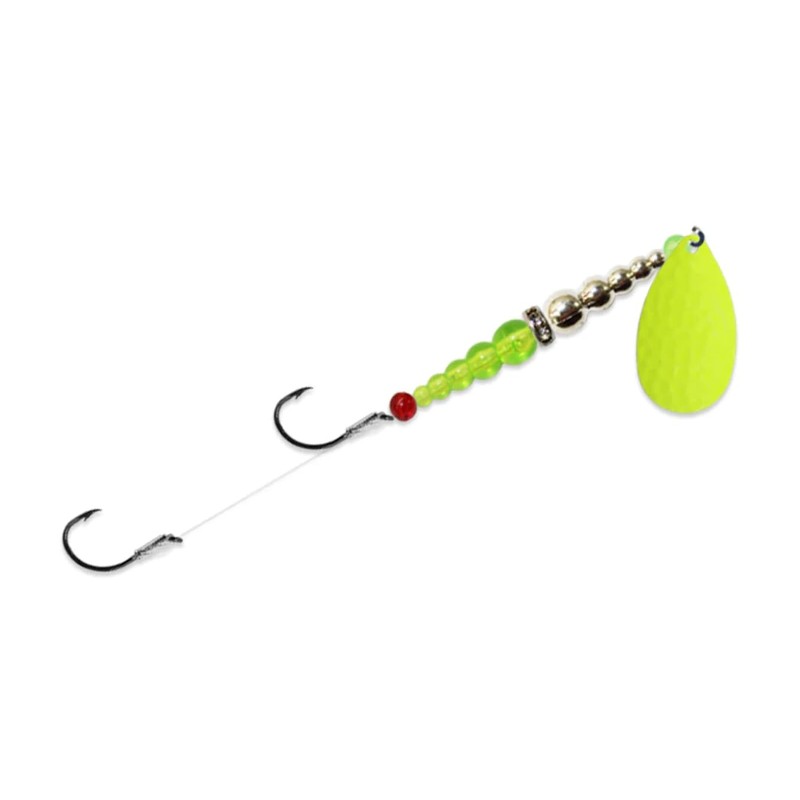 Mack's Lure Double Whammy, Chartreuse FLO Naranja/FLO Chartreuse, Talla 8