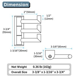 Angle Simple 3 Arms Towel Hook Brushed Gold, 304 Stainless Steel Swivel Triple Towel Holder, Folding Bathroom Hook, Wall Mount