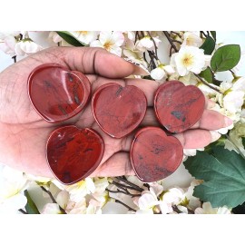 Red Jasper Heart Shaped Worry Stone - 1.5" Red Jasper Worry Stone - Red Jasper