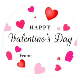 joycraft Valentine's Day Stickers, 2 Inches Happy Valentine's Day Stickers, 60Pcs Round Valentine Name Stickers, Love Valentine Gift Labels Stickers for Gift Wrap, Bags, DIY Craft
