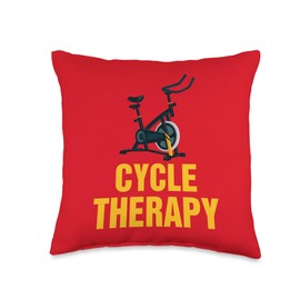 Spin Class Gang Merch Class Indoor Cycling Bike Workout Spin Therapy Throw Pillow, 16x16, Multicolor