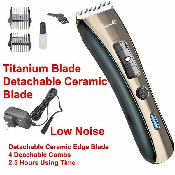 Professional Men Cordless Hair Clipper With Detachable Combs, Less Noise