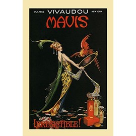 Fashion Lady Girl Perfume Vivaudou Mavis Paris New York Irresistible American Advertising 12" X 16" Image Size Vintage Poster Repro