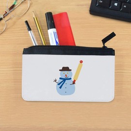 Azeeda 'Mr Snowman Playing Cricket' Pencil Case (PC00054537)