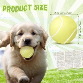 Suilung 24 Pcs Squeaky Dog Balls Latex Rubber Squeaky Dog Pet Toys Soft Interactive Chew Throw Fetch Balls for Small Medium Puppy Dogs Training Exercise Floating Water Hunting(Tennis,2.4 Inches)