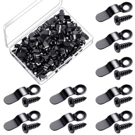 Hotop 100 Sets Metal Picture Frame Turn Buttons Fasteners with Screws, Turn Buttons for Picture Frames, Hardware Backing Clips for Hanging Photos Drawings Posters