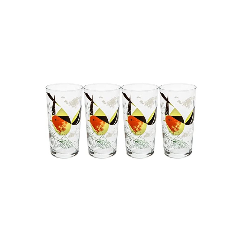 Charley Harper Glasses Western Tanager (Set of 4)