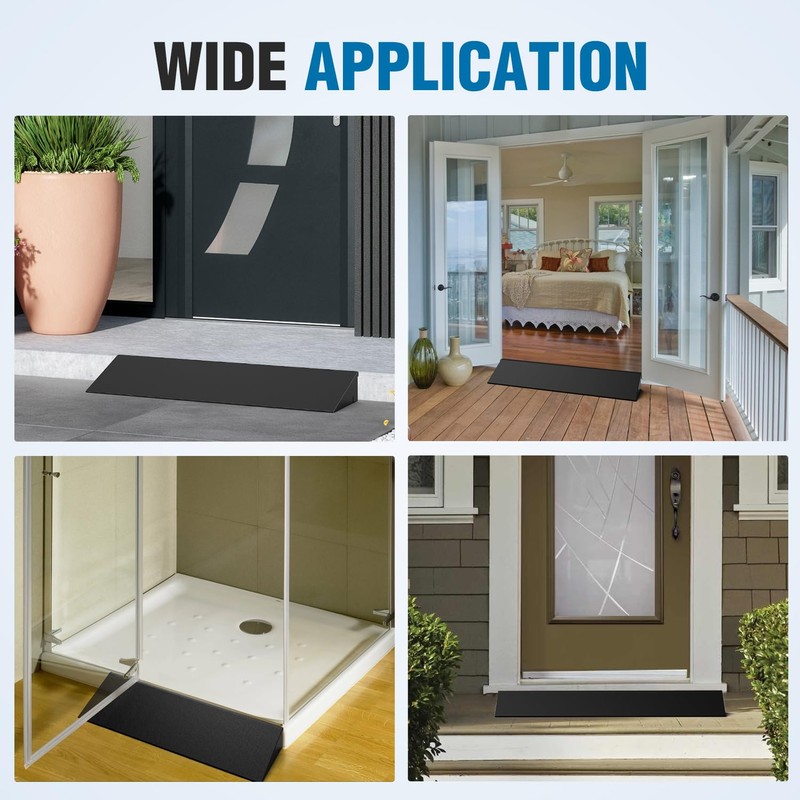 Nilight 2" Rise Threshold Ramp for Doorways, 19.7" Wide Low