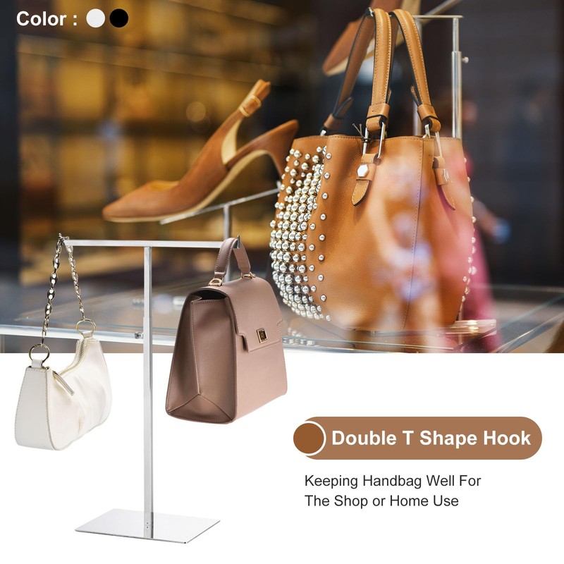 sourcing map Purse Display Stand T Shaped Metal Adjustable Handbag