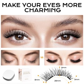TEIHWAL Magnetic Eyelashes with Applicator Reusable Magnetic Lashes, 3D Natural Look, No Glue Fake Eyelashes for Party, pestañas magnéticas