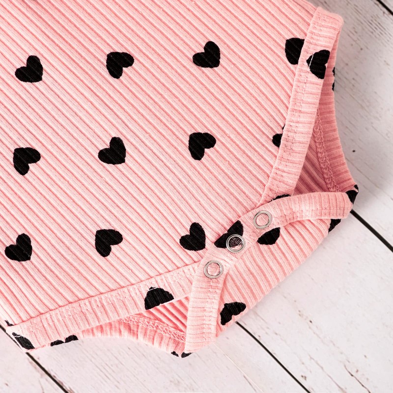Newborn Baby Girl Clothes Love Hearts Ruffle Long Sleeve Bow