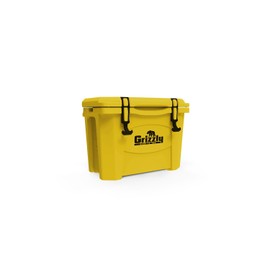 Grizzly 15 Cooler | 15 qt Ice Chest Durable Rotomolded Insulated | Made in USA | Warranty for Life | for Beach Boat Camping Fishing Hunting | G15 | Yellow