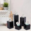 BENECREAT Pack of 5 Black Acrylic Cube Display Block, 3/4/6/8/10