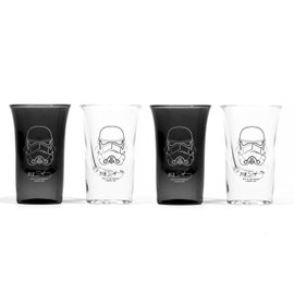 Original Stormtrooper Shot Gläser 4er Set bedruckt, aus Glas, Füllmenge je ca. 2 cl..