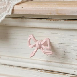 6 Funpop Metal Pink Bow Style Drawer knobs and pulls, Set of 6, for Cabinet Drawers, Dresser, Wardrobe- Easy to Install -Charming Design