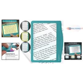 Aqua 5X LED Magnifier - Anti-Glare Lens with 24 SMD Lights for Enhanced Reading