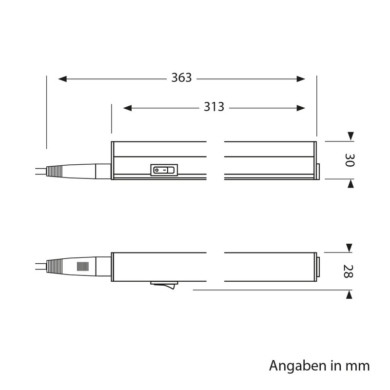 parlat RIGEL LED Under-Unit Light, Plug, 31 cm, 4 W,