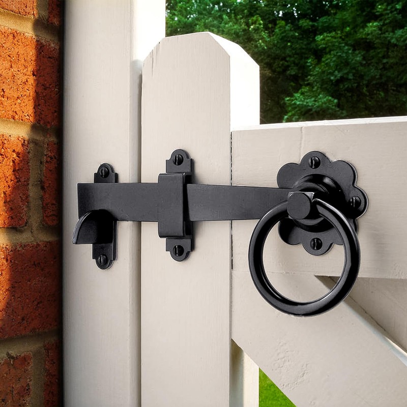 ZAVIA Garden Ring Gate Latch for Garden Gates 6” Door