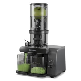 COSTWAY Cold Press Juicer, Slow Juice Extractor Machine with 5.3” Feed Chute, High Juice Yield and Reverse Function, Easy to Clean with Brush, BPA-Free, Masticating Juicer for Whole Fruits Vegetables