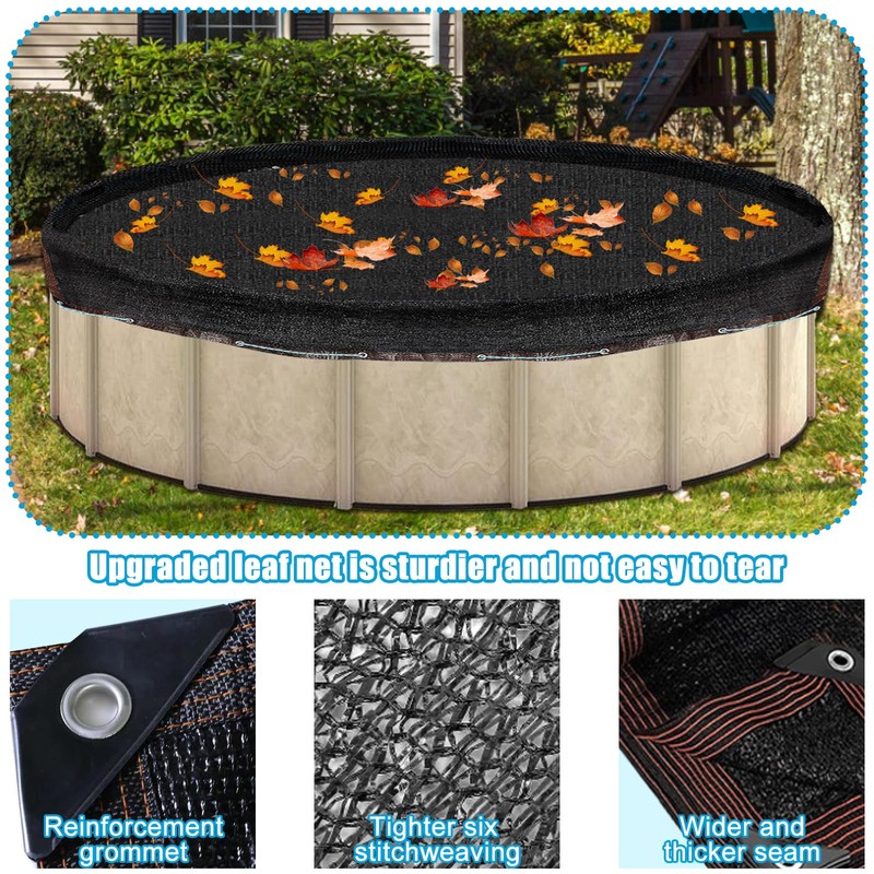 Hlimior 26.2 Ft Leaf Net Pool Covers for 24Ft Round