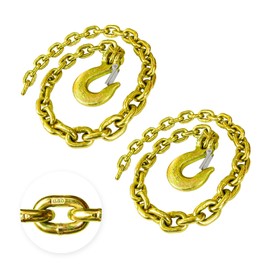 YATOINTO 2-Pack Grade 80 Trailer Safety Chain 36 Inch with 5/16'' Clevis Snap Hook | Heavy Duty Transport Chain WLL 21,000 lbs for Towing