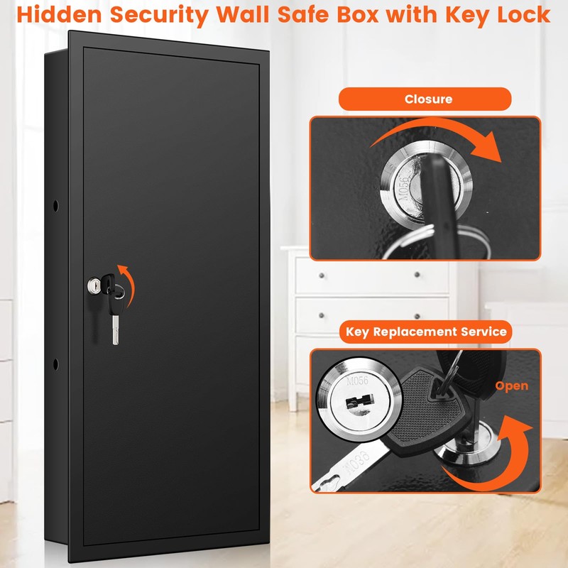 29.53" Tall Hidden In Wall Safe Between 16" Studs with