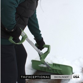 22 Inch SnoSlinger | Heavy-Duty Snow Shovel with Ergonomic Connex Grip | Poly SnoLoader Scoop and 55 Inch Aluminum Handle for Shoveling Drive-Way Side-Walk | Made in USA by Vertex | Model EX822.54