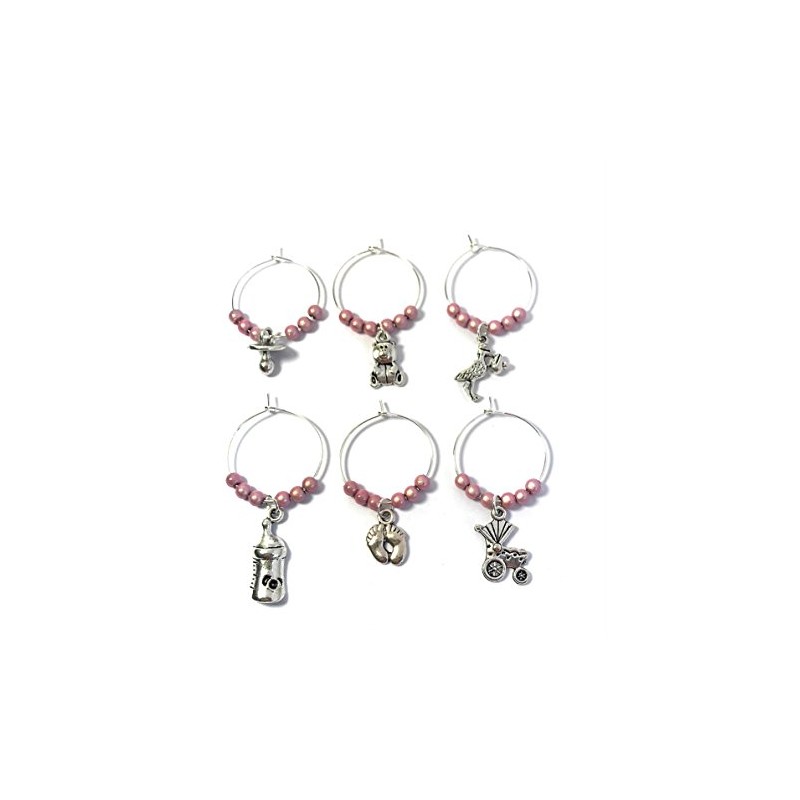 Libby's Market Place It's a Girl Baby Shower Glass Charms