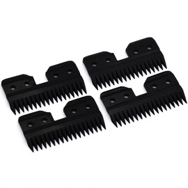 4 Pieces Professional Pet Clipper Replacement Cutter Blade, 18 Teeth Zirconia Ceramic Moving Blade Compatible with Oster Fast Feed A5 Style Detachable Horse Animal Clippers Pet Groomers (Black)